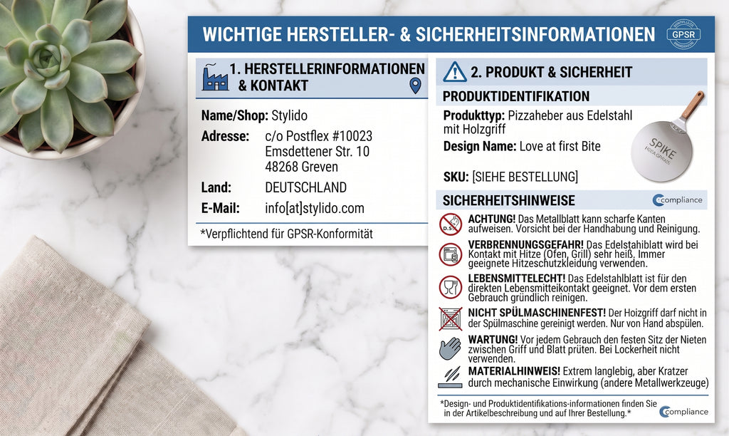 Personalisierter Pizzaheber aus Edelstahl mit bunter Lasergravur – „Love at First Bite“ Design