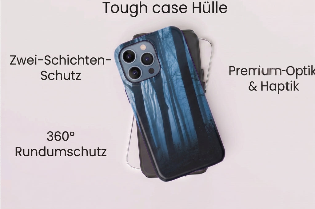 Handyhülle Hirsch im Nebelwald – Ästhetisches Tough Case | Stylido
