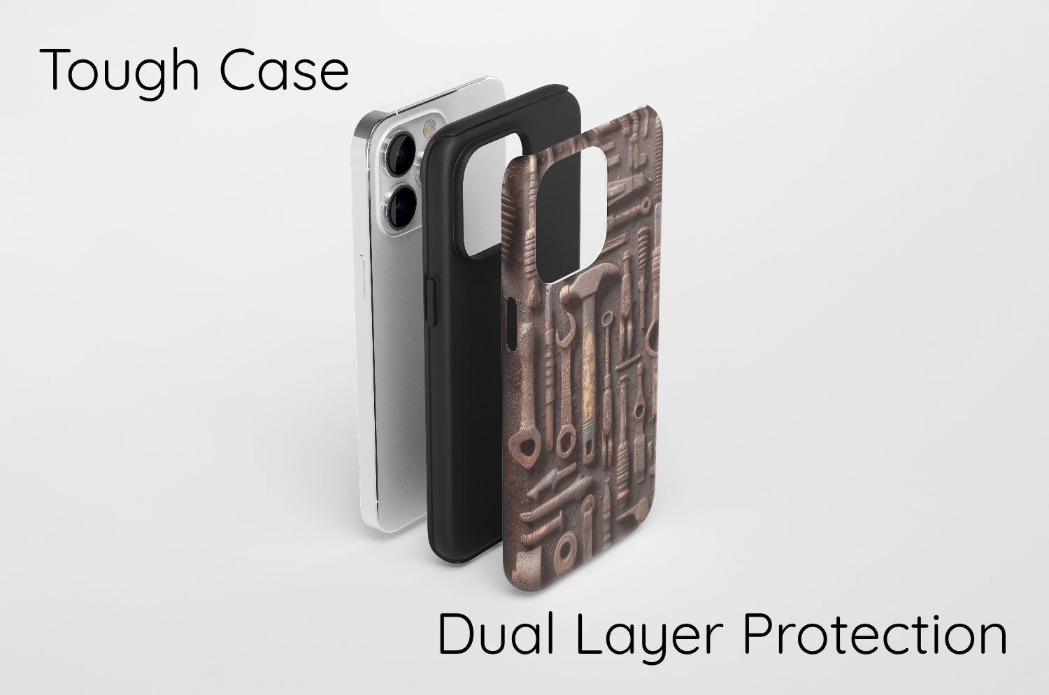Personalized Dad Phone Case, Custom Garage Cover, Vintage Mechanic Tools Handyman Gift, Tough Case for iPhone 16 15 & Samsung S26 and Pixel