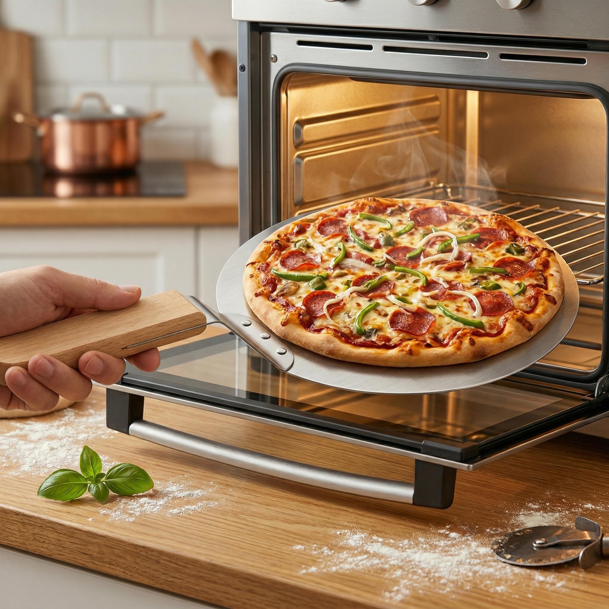 Personalisierter Pizzaheber aus Edelstahl mit bunter Lasergravur – „Love at First Bite“ Design – Hochwertige Veredelung – Perfektes Geschenk