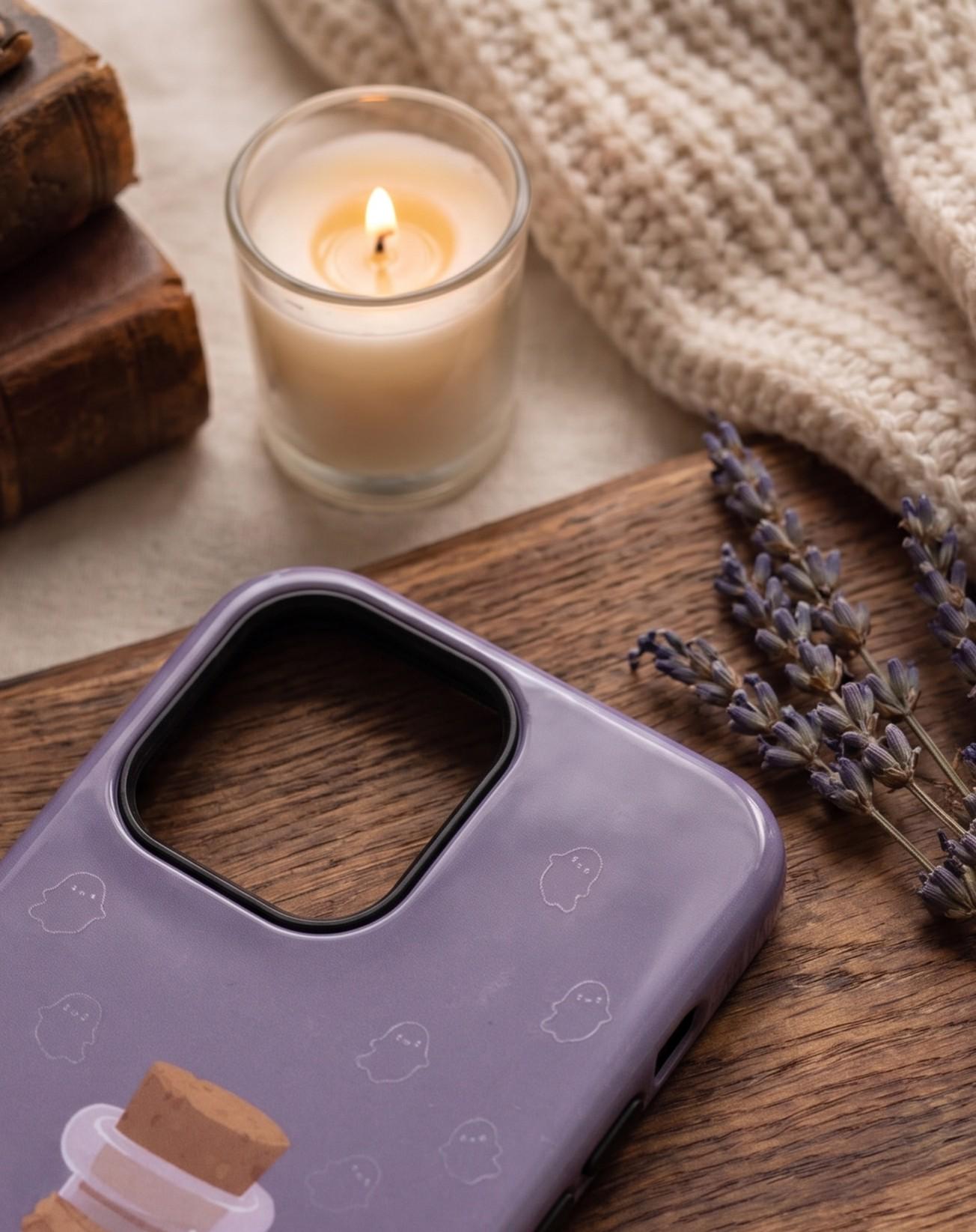 Cute Ghost Bottle Phone Case | Pastel Witchy Halloween Tough Cover for iPhone 15 Pro Max, Samsung S24 Ultra, Google Pixel 8