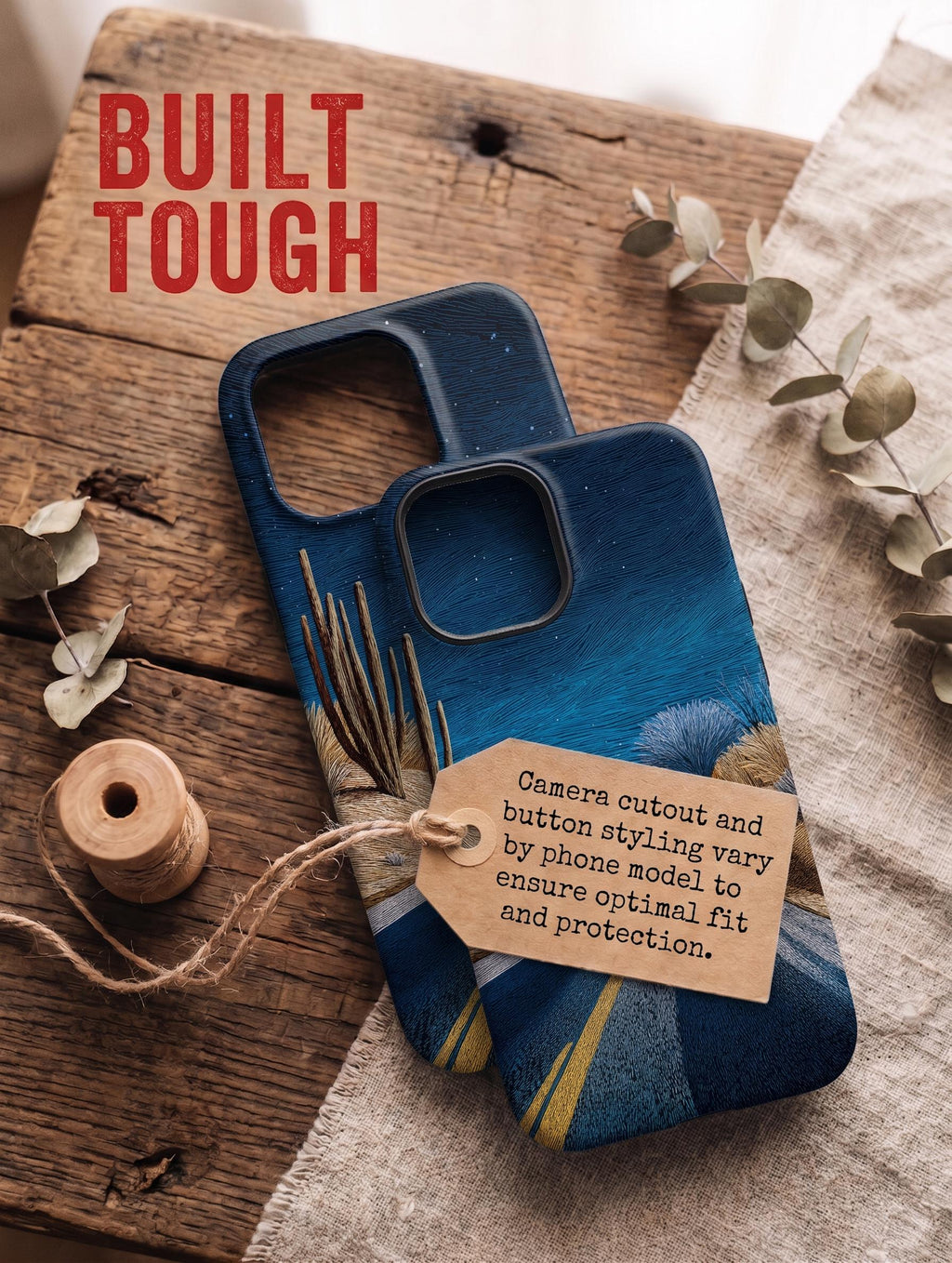 Cowboy Phone Case - Unique Vintage Highway style Tough Case - Unic Laser Engraved Case for iPhone 16 15 & Samsung S26 S25 S24 and Pixel 8 9