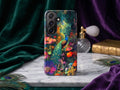 Unique Peacock Phone Case | Custom Floral Tough Case for iPhone 17 16 15 & Samsung S25 and Pixel | Magnetic Case | Monogram Ghost Engraving