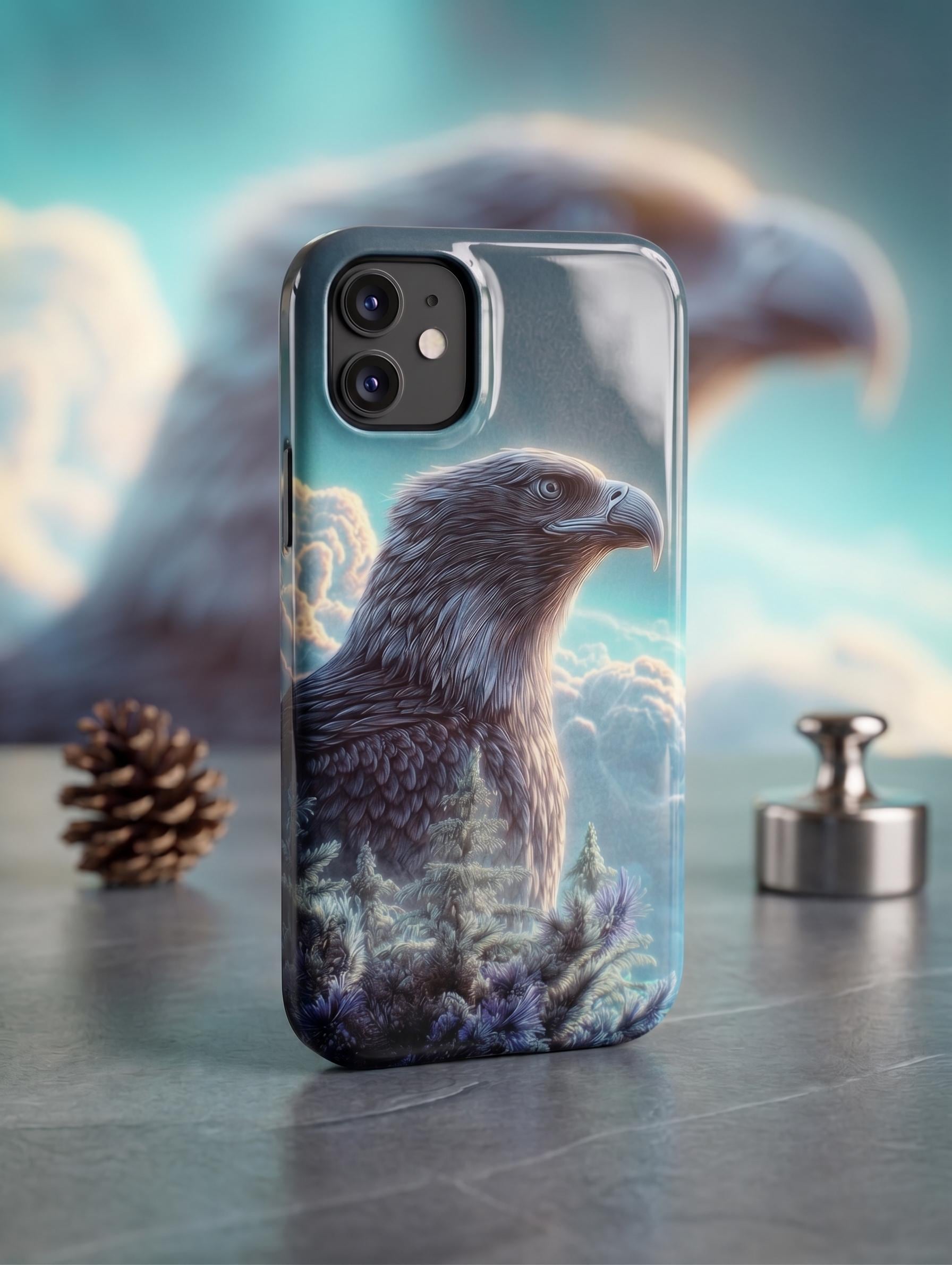 Majestic Eagle Phone Case | Nature Forest Glossy Tough Cover | Compatible for iPhone Samsung Pixel | Optional Magnetic Case
