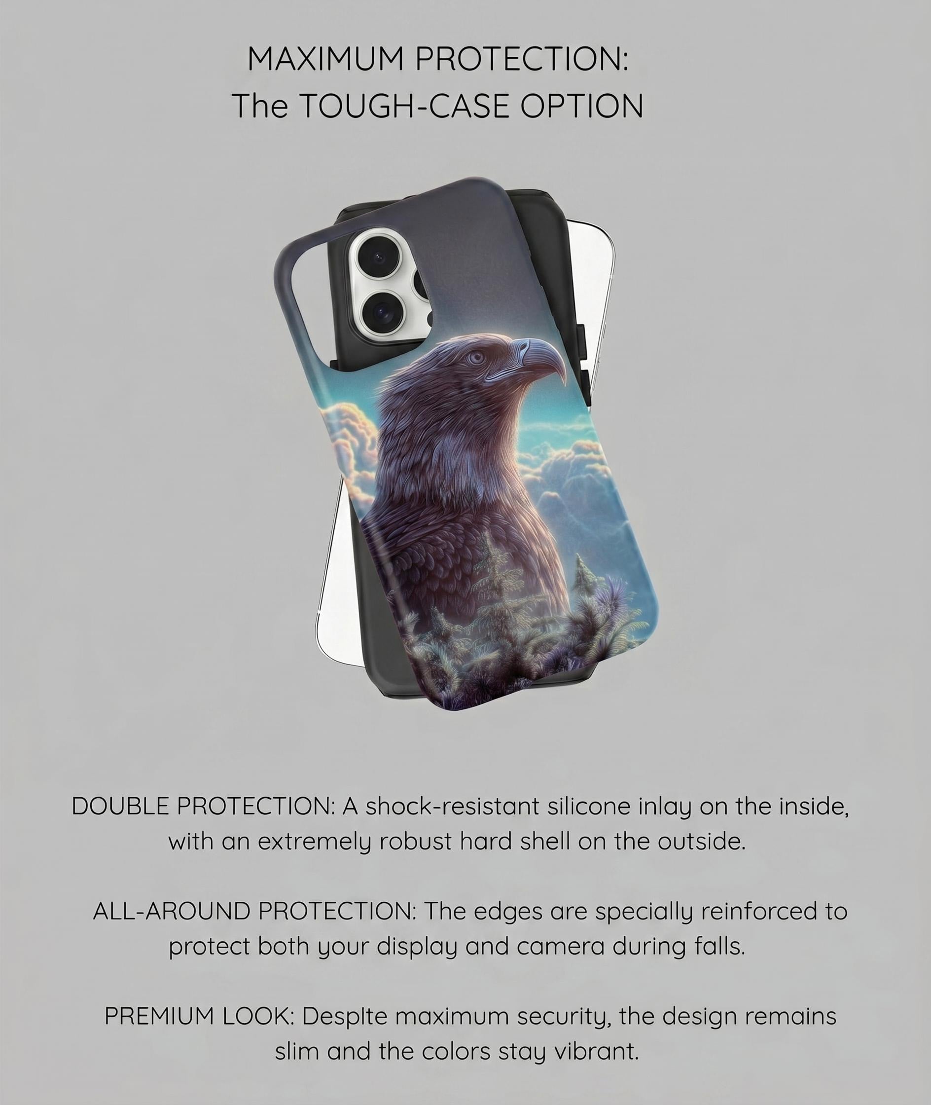 Majestic Eagle Phone Case | Nature Forest Glossy Tough Cover | Compatible for iPhone Samsung Pixel | Optional Magnetic Case