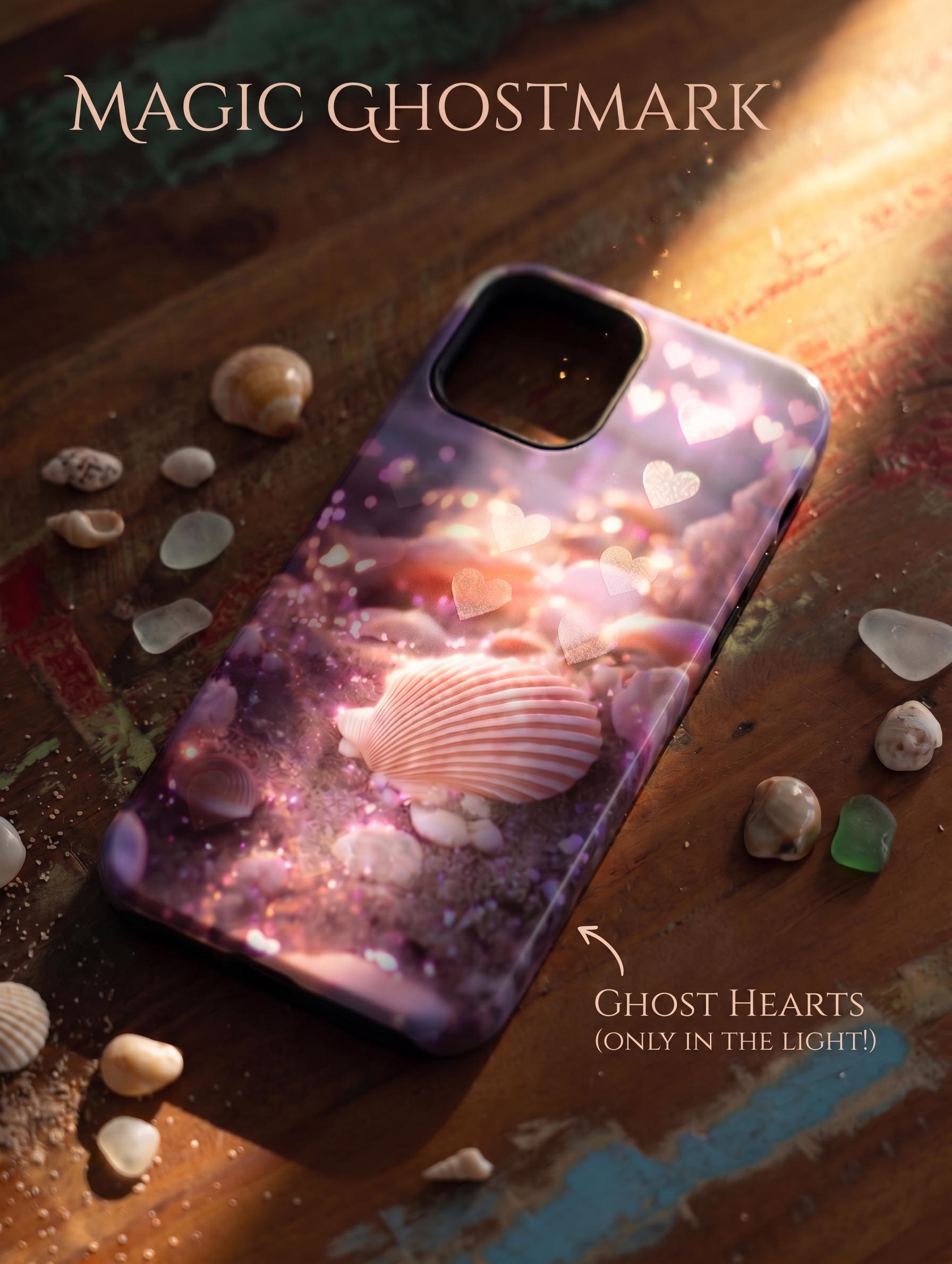 Magic Mermaid Phone Case with Hidden HeartMark, Ocean Beach Magnetic Tough Case for iPhone 15 14 Pro, Samsung S24, Pixel