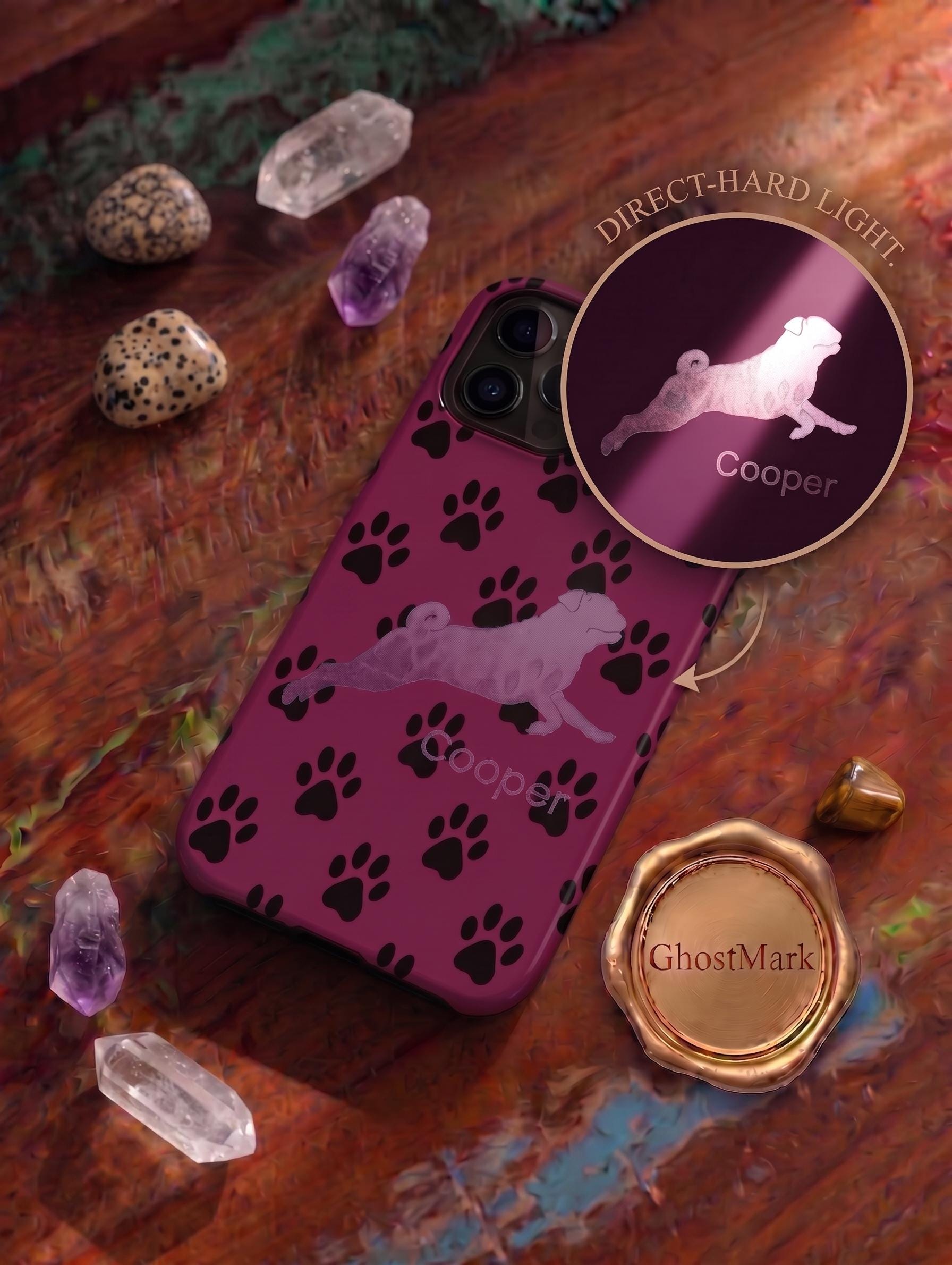 Custom Dog Silhouette Tough Case | Exclusive GhostMark Engraving | Personalized Pet Cover