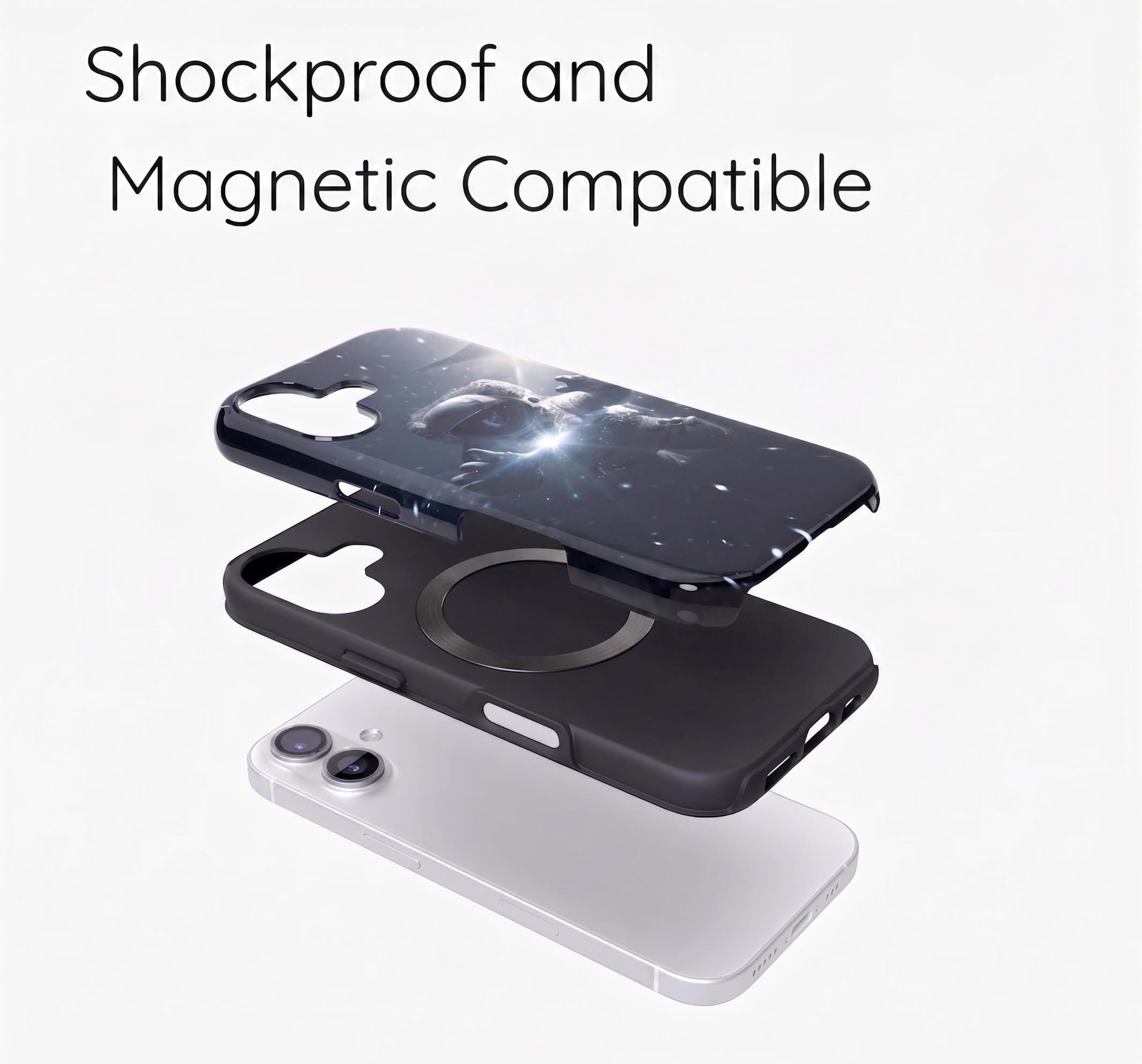 Astronaut Phone Case | Space Case for iPhone 15 14 & Samsung S24 S25 | Laser Engraved Ghost Infinity | Magnetic Optional Unique Sci-Fi Cover