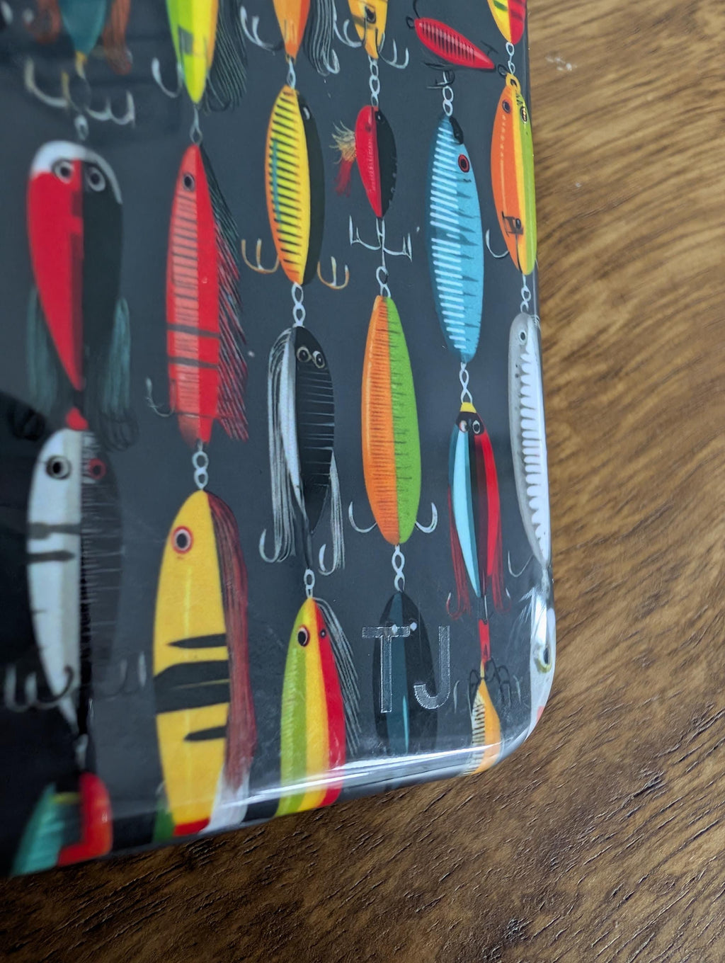 Personalized Fishing Lure Phone Case for iPhone and Samsung | Magnetic Tough Case with Custom Laser Engraved Initials | Fisherman Gift
