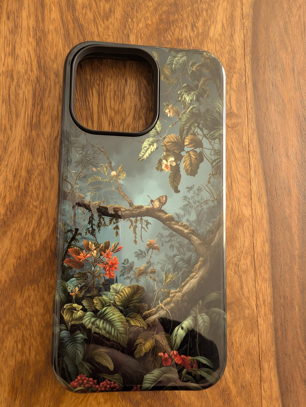 GhostMark Chameleon Phone Case, Dark Jungle Botanical Tough Case, Magnetic Wireless Charging Cover, Secret Laser Engraving Art, Nature Gift