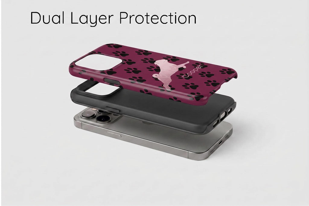 Custom Dog Silhouette Tough Case | Exclusive GhostMark Engraving | Personalized Pet Cover