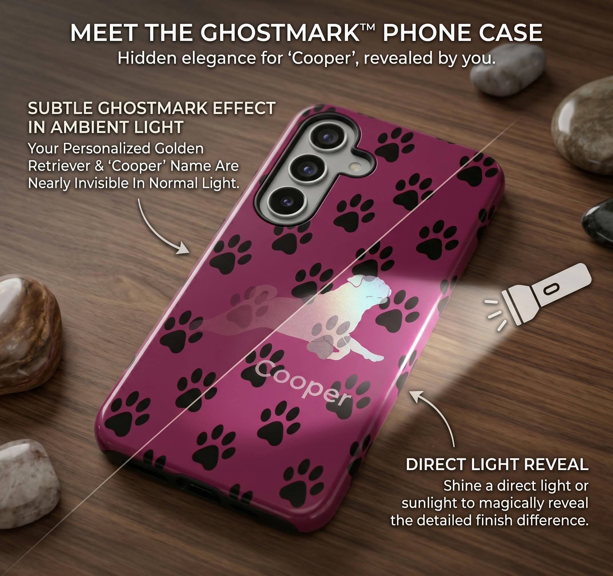 Custom Dog Silhouette Tough Case | Exclusive GhostMark Engraving | Personalized Pet Cover