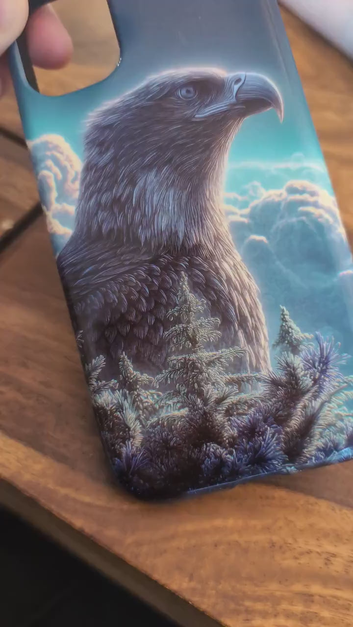Majestic Eagle Phone Case | Nature Forest Glossy Tough Cover | Compatible for iPhone Samsung Pixel | Optional Magnetic Case